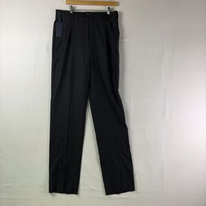 Zanella Pleated Dress Pants In Solid Black Wool